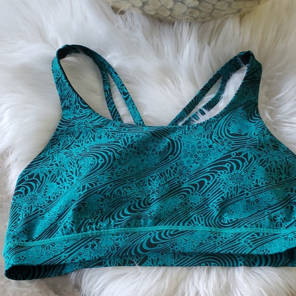 Lululemon Athletica Turquoise Patterned Sports Bra - Picture 8 of 8